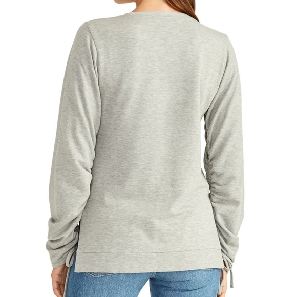 RACHEL ROY Heather Gray Ruched Long Sleeve Crew Neck Sweater XXL - Picture 2 of 4